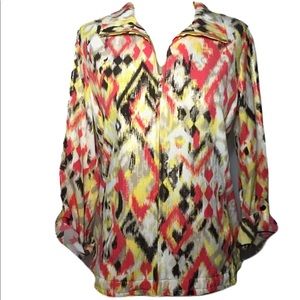 Yellow & Coral Multi Zip Up Jacket